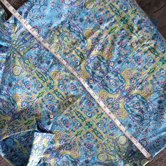 💙Alan Flusser💙 - Blue/Multi Paisley L/S Button Down - Picture 11 of 13